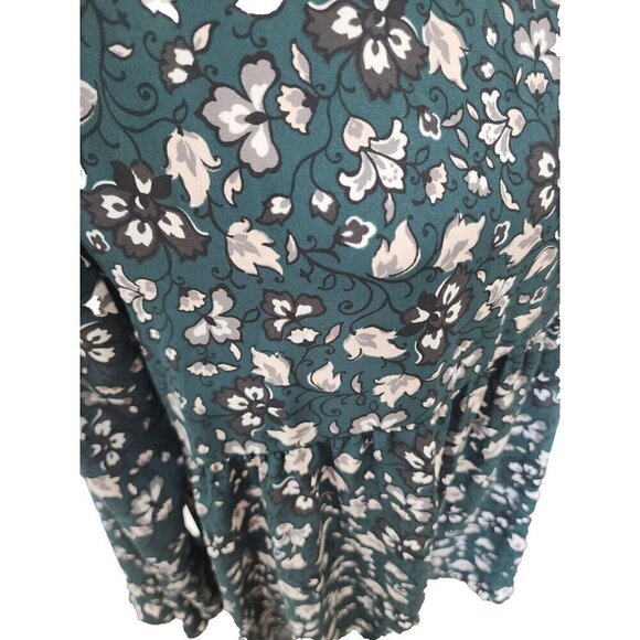 LOFT Green Long Bell Sleeve Baby Doll Tunic Top Women's Small - Picture 2 of 7